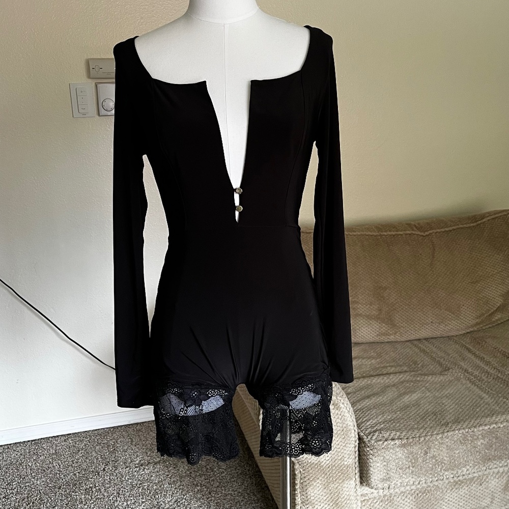 Black Lace Romper